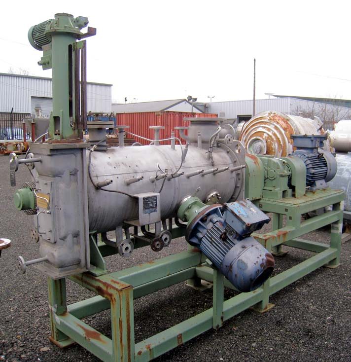 Used 300 Litre Lödige Model KM-300D Stainless Steel Continuous Ploughshare Mixer