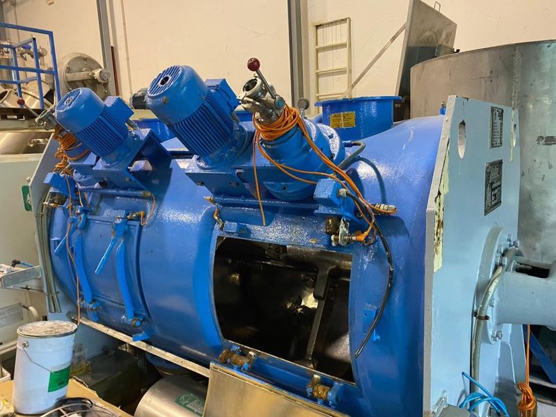 Used 2000 Litre Lödige model FKM 2000D stainless steel ploughshare mixer.